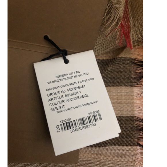 Burberry Lightweight Check Wool Silk Scarf - Picture 11 of 11